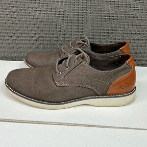 SKECHERS, Men's Size 8.5 Parton-Wilcon Canvas Oxford Tan And Brown Shoe